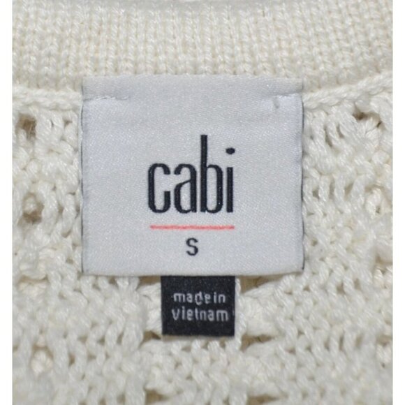 Cabi Fiesta Fringe Sweater Small Boxy Poncho Boho Coastal Beachy Half Sleeves - Picture 8 of 10